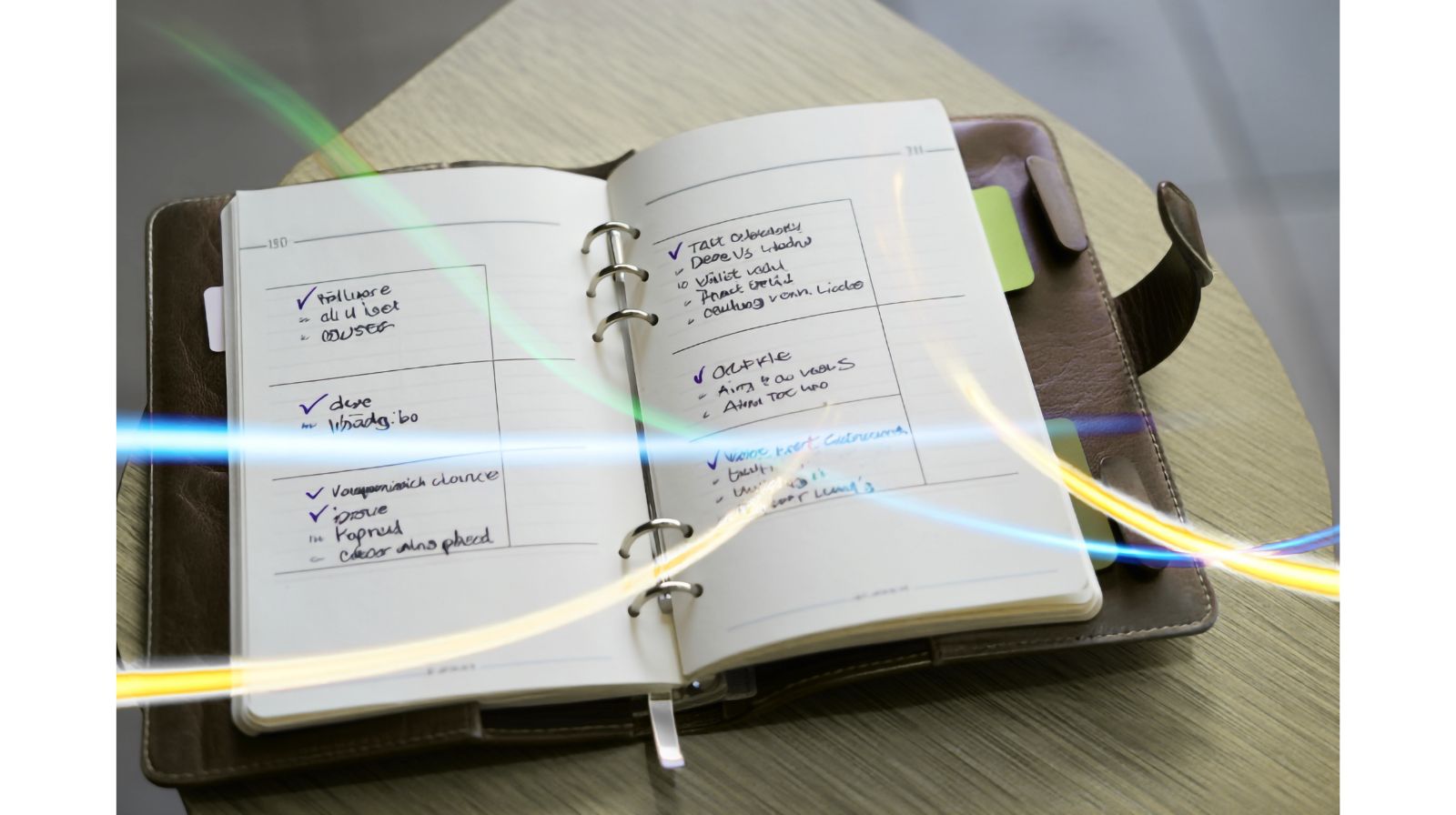 Agenda con to-do list quotidiana, metodo pratico per migliorare l’inglese al lavoro attraverso micro-attività.