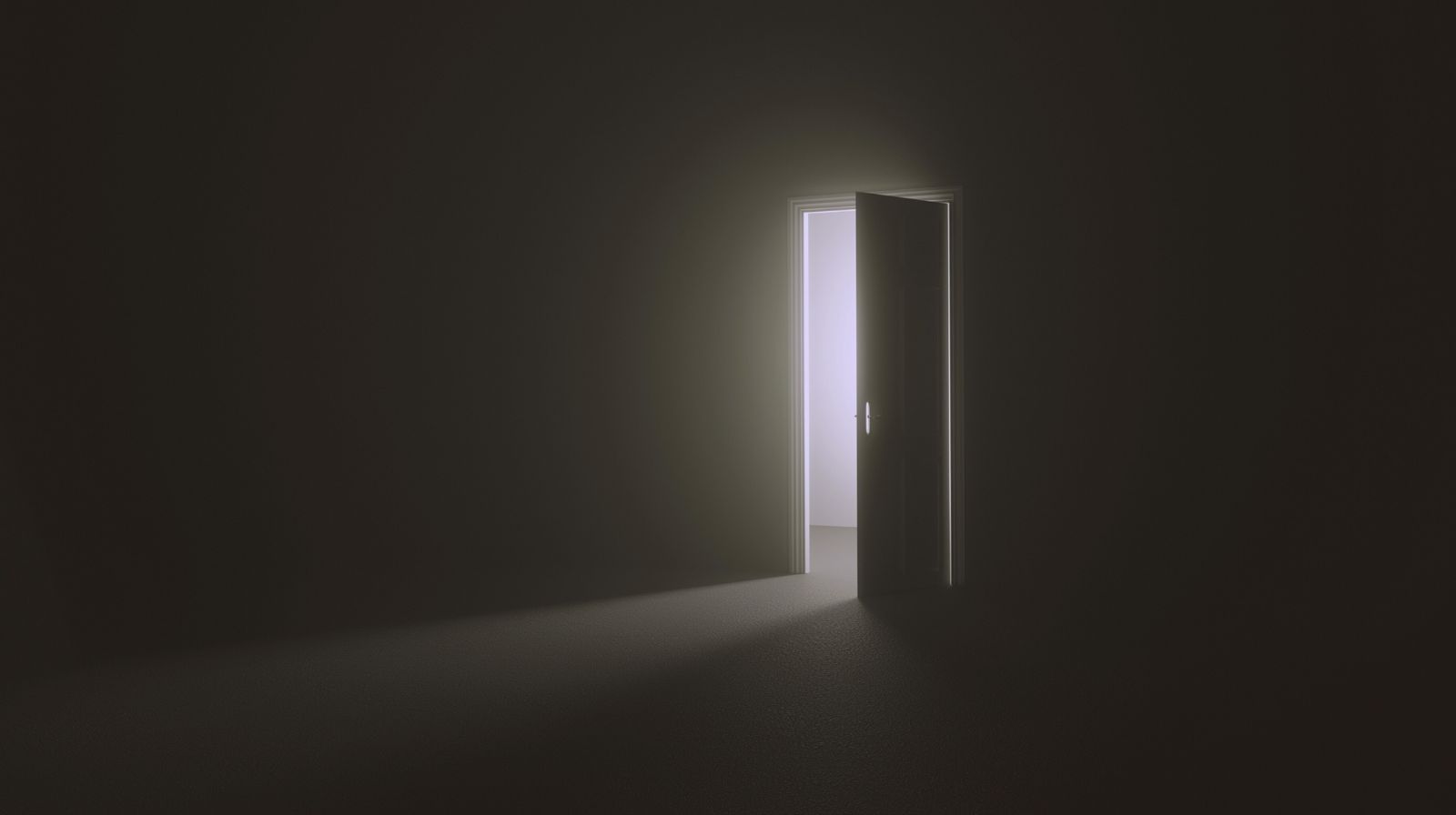 Porta socchiusa con luce che entra, simbolo di apertura e dialogo continuo durante una negoziazione in inglese