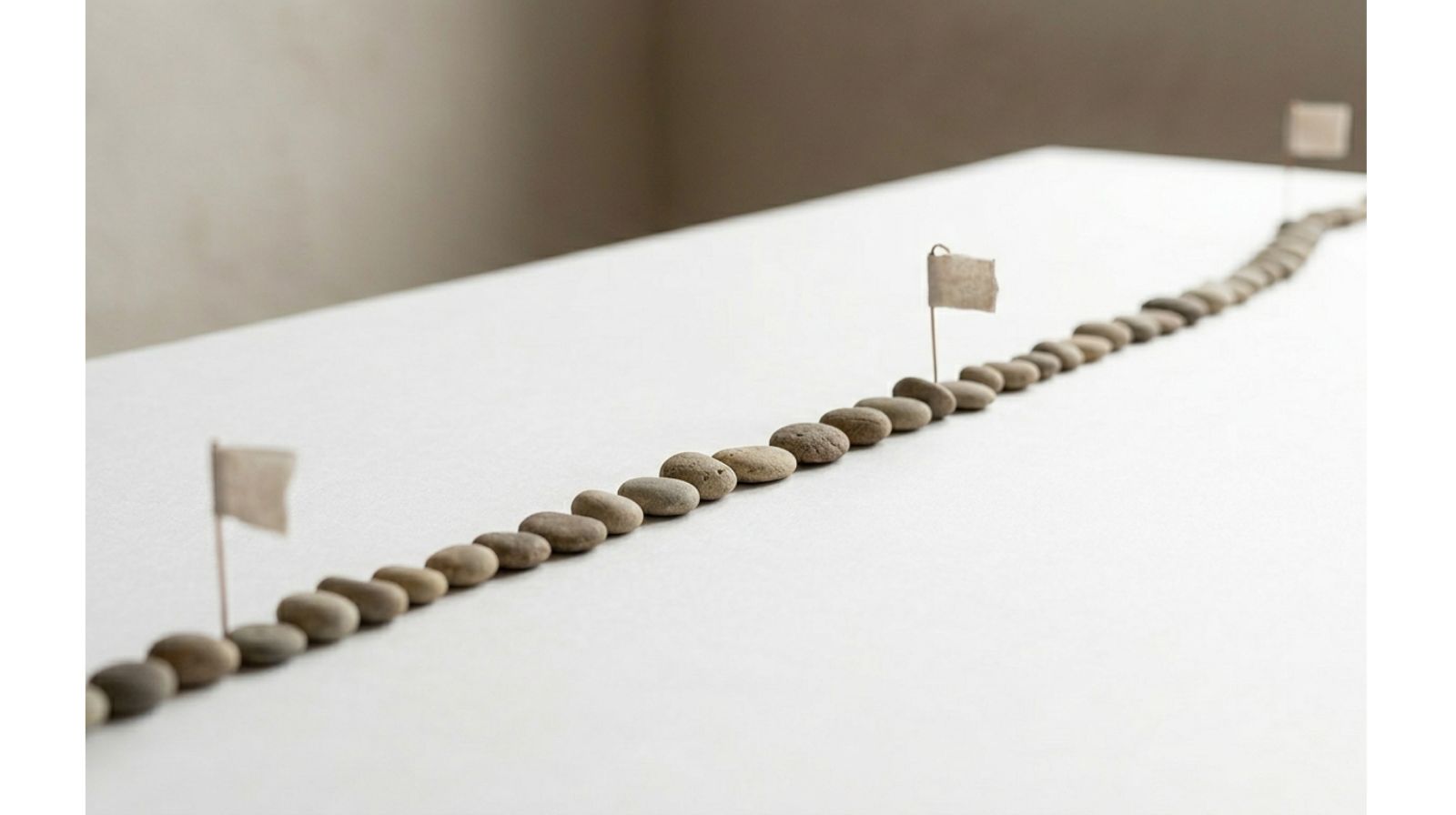 Sequenza di elementi allineati che rappresenta la costruzione della fluency attraverso ripetizione e costanza